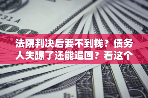 武汉法院判决后要不到钱？债务人失踪了还能追回？看这个方法！