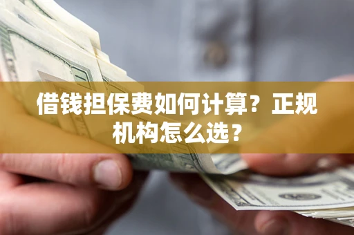 武汉借钱担保费如何计算？正规机构怎么选？