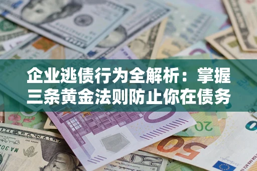 武汉企业逃债行为全解析：掌握三条黄金法则防止你在债务乱局中“踩雷”